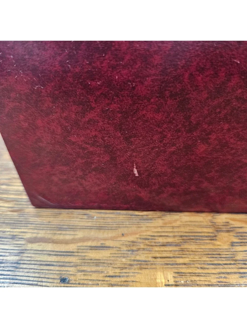 Vintage Mele Jewelry Box Burgundy Gold Tooled 2 Tier Locking Original Key